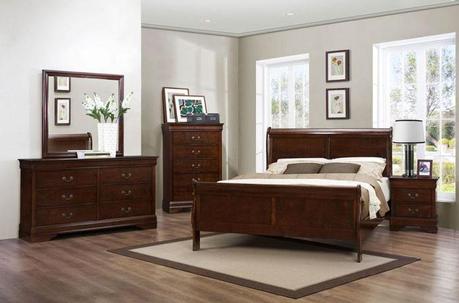 BEDROOM SUITE IN DARK CHERRY FINISH | bedroom suite near me | bedroom suite near london ontario | bedroom suite