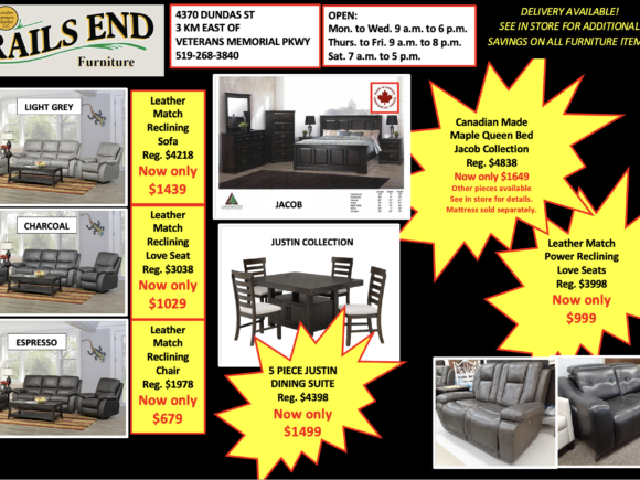 CHECK OUT THIS WEEK’S FLYER FOR TRAILS END FURNITURE!!
